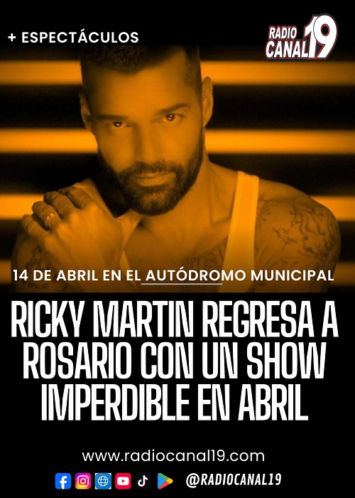 Ricky Martin regresa a Rosario con un show imperdible en abril