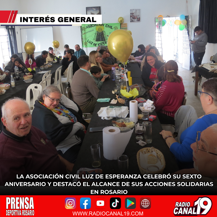 La asociaci&oacute;n civil Luz de Esperanza celebr&oacute; su sexto aniversario y destac&oacute; el alcance de sus acciones solidarias en Rosario