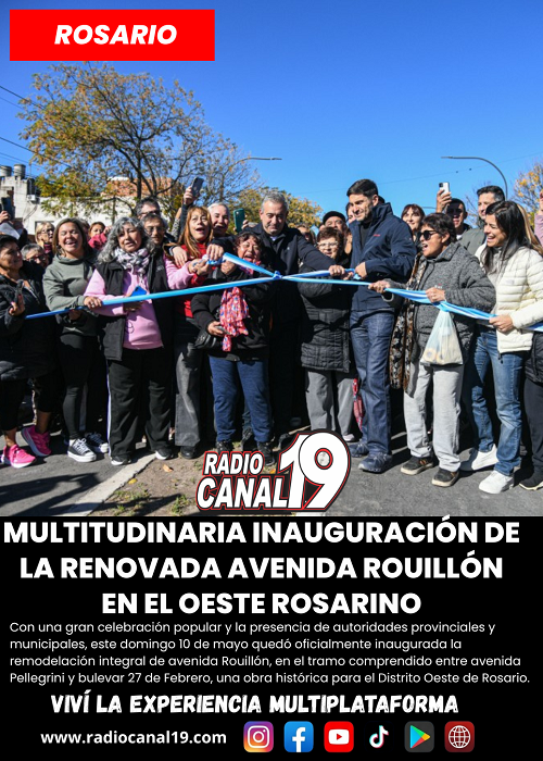 Multitudinaria inauguraci&oacute;n de la renovada avenida Rouill&oacute;n en el oeste rosarino
