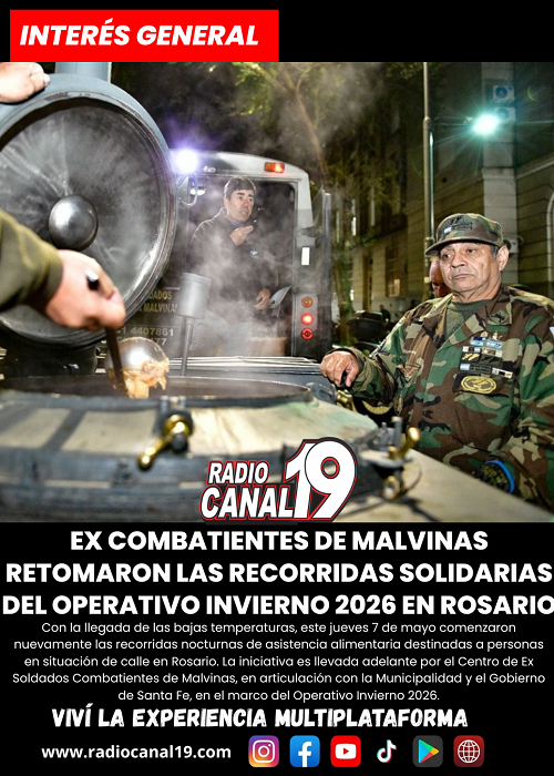Ex Combatientes de Malvinas retomaron las recorridas solidarias del Operativo Invierno 2026 en Rosario