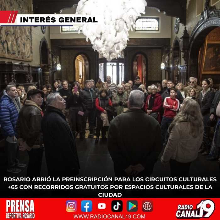 Rosario abri&oacute; la preinscripci&oacute;n para los Circuitos Culturales +65 con recorridos gratuitos por espacios culturales de la ciudad