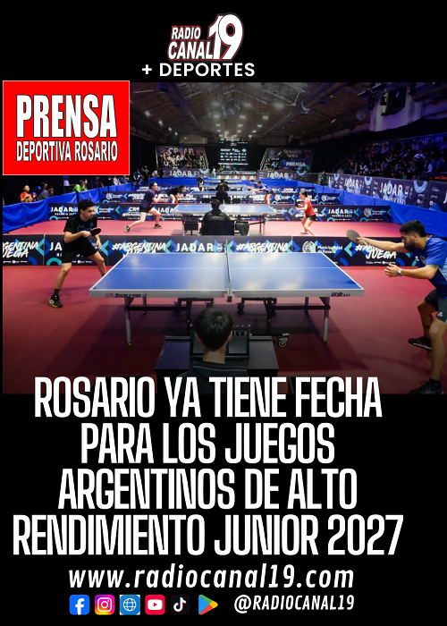 Rosario ya tiene fecha para los Juegos Argentinos de Alto Rendimiento Junior 2027